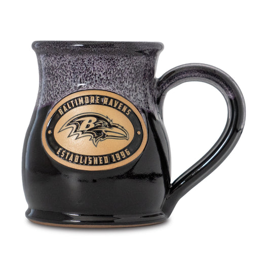Baltimore Ravens 14-oz Two-Tone Tall Belly Mug, Handmade Large Ceramic Coffee Mug With Team Logo, Premium Deneen Pottery Made in USA