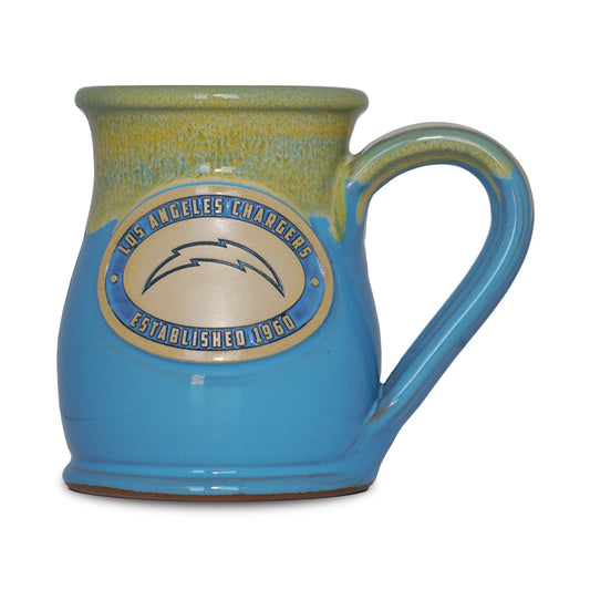 Los Angeles Chargers 14-oz Two-Tone Tall Belly Mug, Handmade Large Ceramic Coffee Mug With Team Logo, Premium Deneen Pottery Made in USA