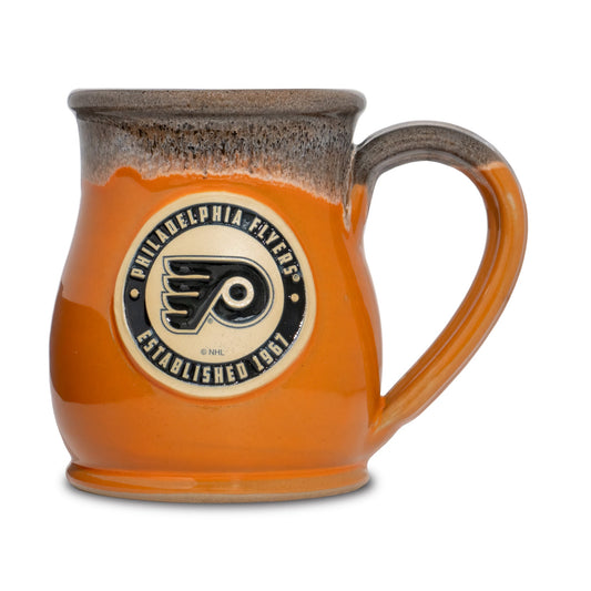 Philadelphia Flyers 14-oz Two-Tone Tall Belly Mug, Handmade Large Ceramic Coffee Mug With Team Logo, Premium Deneen Pottery Made in USA