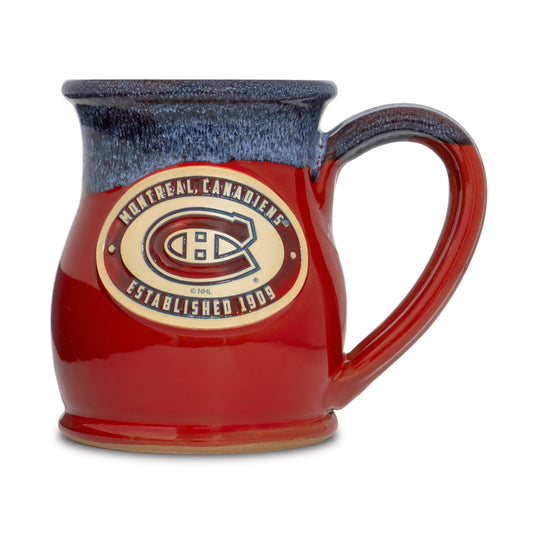 Montreal Canadiens 14-oz Two-Tone Tall Belly Mug, Handmade Large Ceramic Coffee Mug With Team Logo, Premium Deneen Pottery Made in USA
